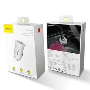Baseus Baseus Circular inteligentna ładowarka samochodowa 2x USB QC3.0 Quick Charge 3.0 SCP AFC 30W biały (CCALL-YD02) hurtel-46979-0 - Ładowarki samochodowe - miniaturka - grafika 28