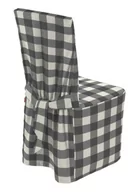 Pokrowce na meble - Dekoria Sukienka na krzesło szaro biała krata 5,5x5,5cm) 45 × 94 cm Quadro 580-136-13 - miniaturka - grafika 1