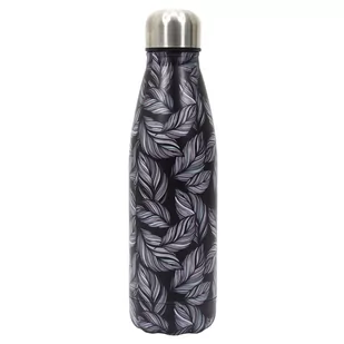 Butelka termiczna Flower czarna 500ml - Shakery i bidony sportowe - miniaturka - grafika 1