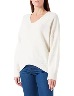 BOSS Damski sweter z dzianiny w kolorze białym, rozmiar XXL (DE) - Swetry damskie - miniaturka - grafika 1