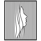 Obrazy i zdjęcia - Dekoracja Ścienna Obraz Ażurowy Twarz Czarny Welur - miniaturka - grafika 1