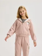 Bluzy dla dziewczynek - Reserved - Dzianinowa bluza Pusheen - brudny róż - miniaturka - grafika 1