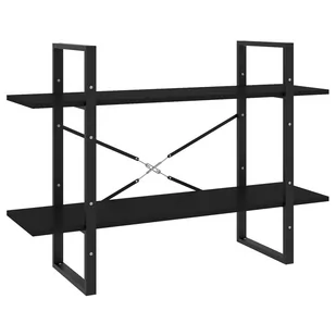 vidaXL 2-poziomowy regał na książki czarny 100x30x70 cm płyta 806468 - Regały - miniaturka - grafika 1