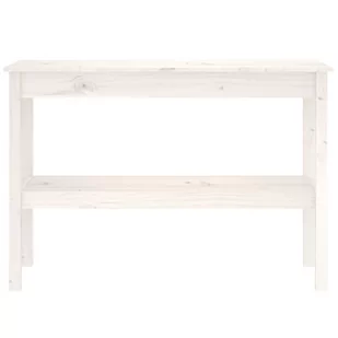 Lumarko Stolik konsolowy, biały, 110x40x75 cm, lite drewno sosnowe - Konsole i sekretarzyki - miniaturka - grafika 4