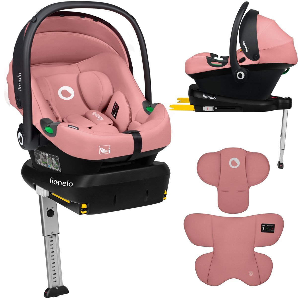 Fotelik samochodowy CERTYFIKAT ADAC zestaw Lionelo Astrid i-Size + Baza