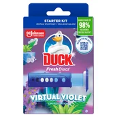 Środki do WC - Żelowe krążki do toalet - Zestaw startowy Duck Fresh Discs Virtual Violet - miniaturka - grafika 1