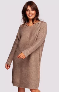 Sukienka swetrowa jasnobrązowa BK089, Kolor jasnobrązowy, Rozmiar L/XL, BeWear - Primodo.com - Sukienki - miniaturka - grafika 1