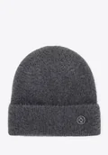 Rękawiczki - Damska czapka zimowa z miękkiej dzianiny szara - Wittchen - miniaturka - grafika 1