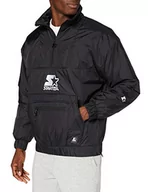 Kurtki męskie - Starter Black Label Męska wiatrówka z logo, męska kurtka przeciwwiatrowa z zamkiem błyskawicznym w kolorze czarnym, rozmiar od S do XXL, czarny, L - miniaturka - grafika 1