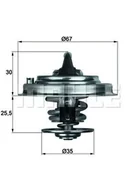 Termostaty - Termostat, płyn chłodzący Mahle TX 34 82D - miniaturka - grafika 1