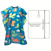 Peleryny fryzjerskie - TEMU Zestaw do Fryzjerstwa z Wzorem Słodkich Dinozaurów, Regulowany Zapięcie na Klik, Lekki i Odporny Materiał, Idealny dla Fartuchów Kosmetycznych - miniaturka - grafika 1