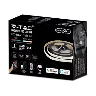 Taśma LED V-TAC Zestaw SMART WiFi RGB+CCT IP65 ALEXA GOOGLE HOME VT-5050-90 - Taśmy LED - miniaturka - grafika 1