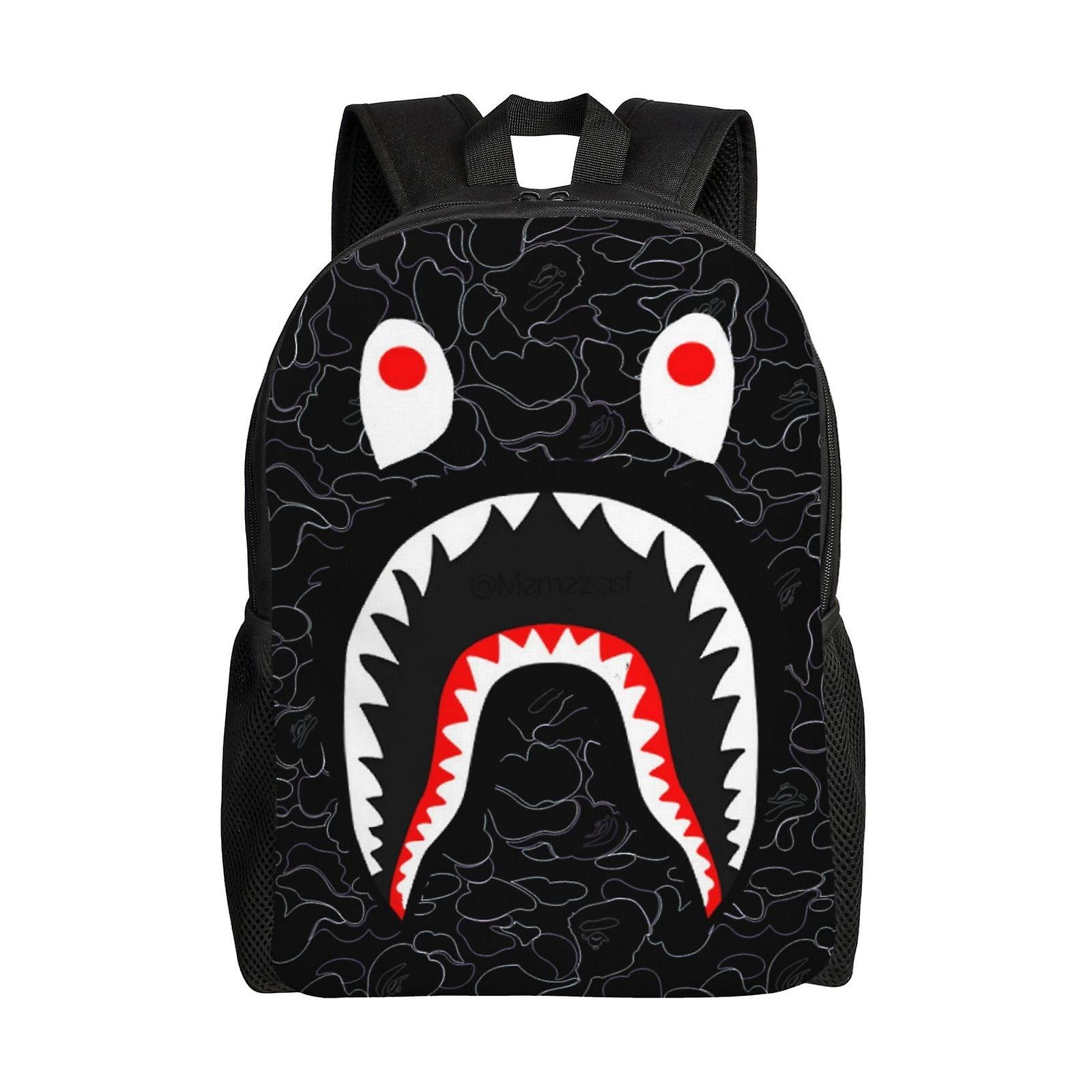 Hip Hop Kamuflaż Bape Shark Plecak Wodoodporny College Tornistry Bookbag Podróże Piesze wycieczki Camping Plecak dla dorosłych Nastolatki Chłopcy D...