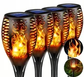 Lampy ogrodowe - LAMPA SOLARNA LED POCHODNIA EFEKT PŁOMIEŃ OGIEŃ 4 SZTUKI - miniaturka - grafika 1