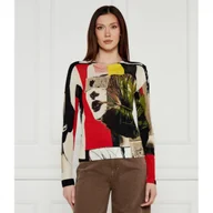 Swetry damskie - Desigual Sweter COLLAGE_LACROIX Regular Fit z dodatkiem lnu - miniaturka - grafika 1