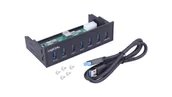 Huby USB - UA0342 Hub USB, USB A gniazdo x7, USB 3.0, rozmiar dla wnęki 5.25 - miniaturka - grafika 1