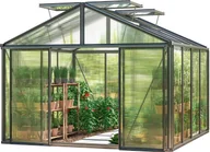 Szklarnie ogrodowe - GFP szklarnia Asteria 22 Premium 311x311 cm - grube panele poliwęglanowe ok. 16 mm - kolor: antracytowy - miniaturka - grafika 1