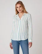Koszule damskie - Koszula Damska Wrangler Stripe Shirt Carribean Sea W5R6Tib13-S - miniaturka - grafika 1