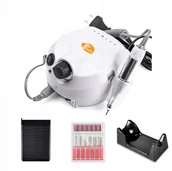 Frezarki do paznokci - Profesjonalna frezarka do paznokci 65W Rosfix "White Tiger" z pedałem nożnym + frezy biała - miniaturka - grafika 1