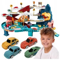 Zabawki interaktywne dla dzieci - Tor Samochodowy Zjeżdżalnia Autek Parking Winda Elektryczna Dinozaur +Autka - miniaturka - grafika 1