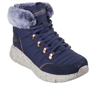 Skechers Damskie Buty Zimowe Pikowane Bobs B Flex granatowe futerko 36 EU - Śniegowce damskie - miniaturka - grafika 1