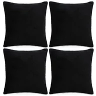 Poszewki na poduszki - vidaXL Poszewki na poduszki, 4 szt,. welur, 80x80 cm, czarny - miniaturka - grafika 1