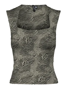 Vero Moda Top Million 10312751 Beżowy Slim Fit - Koszulki i topy damskie - miniaturka - grafika 1