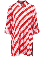 Bluzki damskie - Gerry Weber Damska bluzka 160015-31412, ecru/biały/czerwony/pomarańczowy paski, 34, ecru/biały/czerwony/pomarańczowy paski, 34 - miniaturka - grafika 1