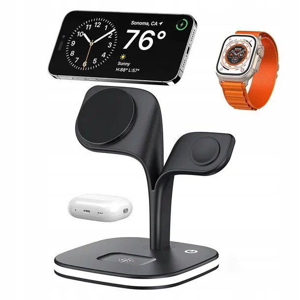 Ładowarka Indukcyjna UD22-5in1 Magsafe Wireless Charger Czarna