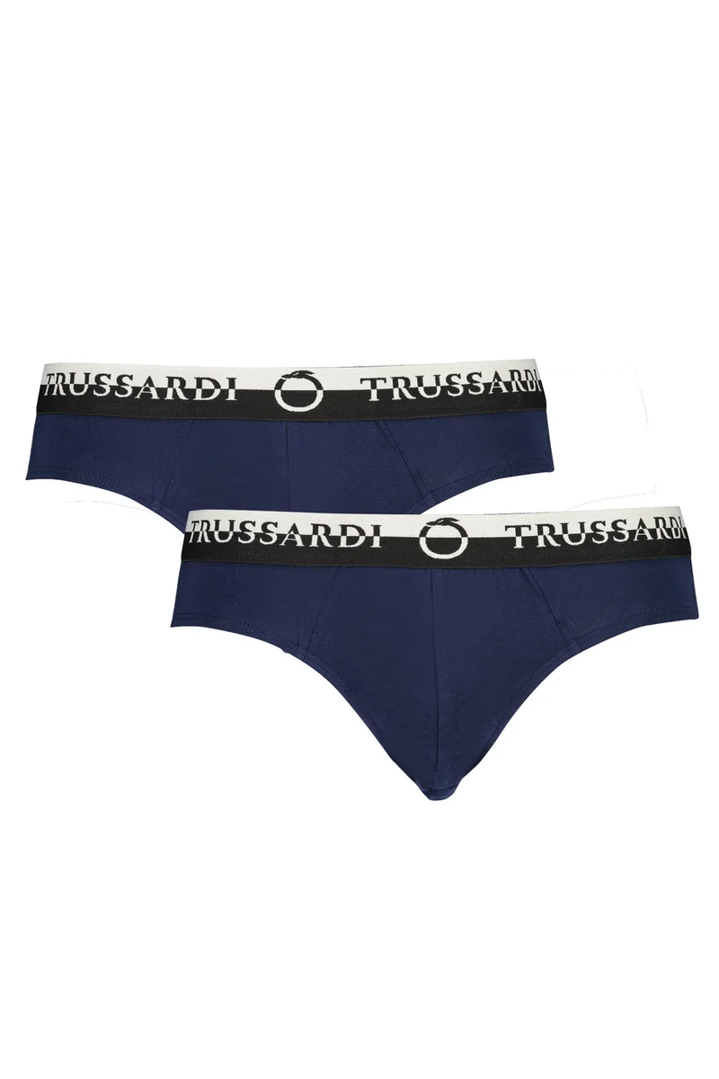 Dwupak niebieskich slipów męskich Trussardi z logo XL