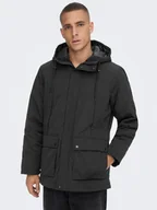 Kurtki męskie - Only & Sons Parka Jayden 22022654 Czarny Regular Fit - miniaturka - grafika 1