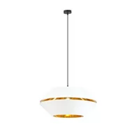 Lampy sufitowe - Biała lampa wisząca ze złotym wnętrzem 1182/1 z serii PIANO - miniaturka - grafika 1