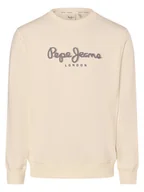 Bluzy męskie - Pepe Jeans Bluza męska Mężczyźni Bawełna biały nadruk, S - miniaturka - grafika 1