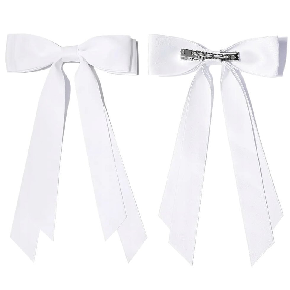 SPINKA DO WŁOSÓW kokarda wstążka długa cienka elegancka delikatna