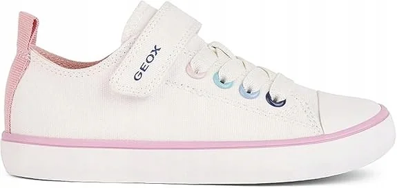 GEOX TRAMPKI DZIEWCZĘCE BIAŁE Z RÓŻOWYM NA RZEPY 35 16OA