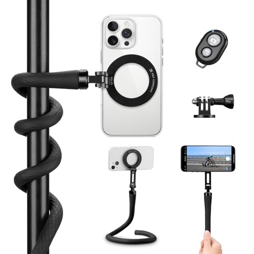 K&F Concept MS35 elastyczny magnetyczny uchwyt na telefon komórkowy, kijek do selfie z pilotem zdalnego sterowania, uchwyt do smartfona/kamery sportowej, DJI OSMO Pocket 3/Action 5 Pro/4/3, GoPro Hero