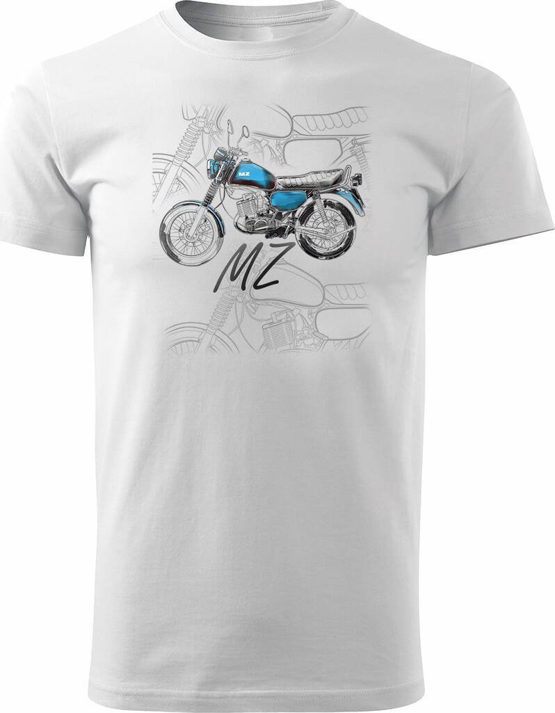 Topslang Koszulka motocyklowa na motor MZ ETZ 150 męska biała REGULAR L