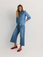 Spodnie damskie - Reserved - Jeansy culotte z wysokim stanem - niebieski - miniaturka - grafika 1