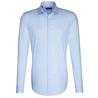 Koszule męskie - Seidensticker Męska koszula o dopasowanym kroju z długim rękawem, jasnoniebieska, 45, jasnoniebieski - miniaturka - grafika 1
