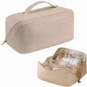 Kosmetyczki, organizery i kuferki - Kosmetyczka podróżna damska skórzana na kosmetyki duża kuferek do samolotu - miniaturka - grafika 1