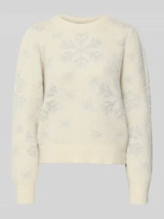 Sweter świąteczny o kroju regular fit ze wzorem na całej powierzchni model ‘NEWSNOWFROST’ - Swetry damskie - miniaturka - grafika 1