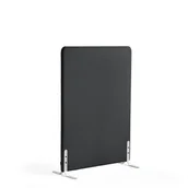 Artykuły do ekspozycji w sklepie - Ścianka podłogowa ZONE, 1360x1000x46 mm, tkanina Hush, białe podstawy, ciemnoszary - miniaturka - grafika 1