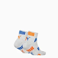 Skarpetki dla dzieci - Skarpety dziecięce Puma LOGO AOP QUARTER 2-PACK szare 93837402 - miniaturka - grafika 1