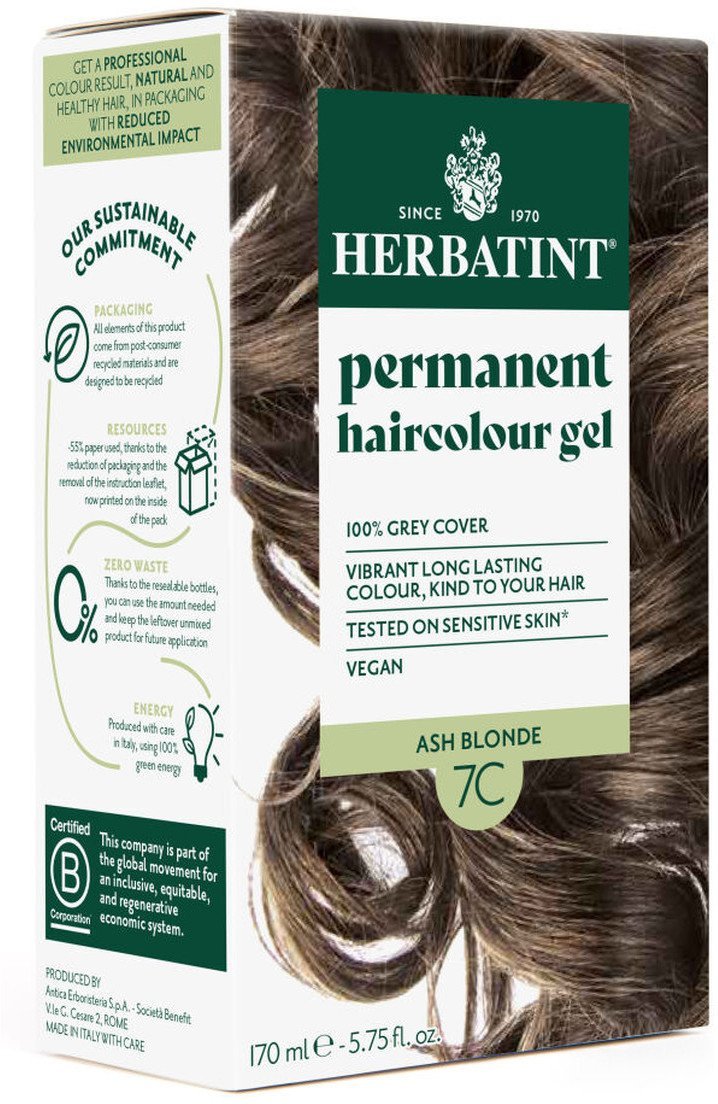 Herbatint Trwała Ziołowa farba do włosów 170ml Popielaty Blond 7C