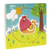 Puzzle - Apli Kids Drewniane puzzle z warstwami Kids - Kurka 2+ - miniaturka - grafika 1