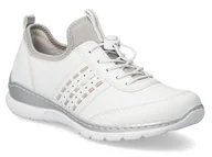 Półbuty damskie - Buty damskie Rieker L3259-80 półbuty sportowe sneakersy białe -37 - miniaturka - grafika 1