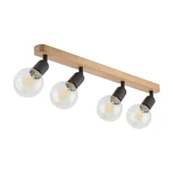 Lampy sufitowe - Simply Wood lampa sufitowa (spot) 4-punktowa czarna 4752 - miniaturka - grafika 1