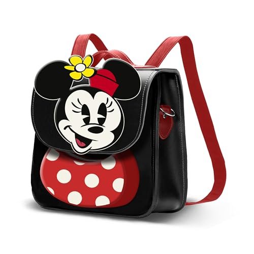 Myszka Minnie Face-Torebka-Plecak Satchel, Czarna, 26 x 20 cm