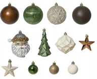 Bombki - Zestaw 37 bombek choinkowych plastikowe 4/8cm kształtki mikołaj - miniaturka - grafika 1