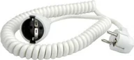 Kable - Kabel zasilający Bachmann Przedłużacz spiralny z uziemieniem BACHMANN 230V/16A, biały, 2 m - miniaturka - grafika 1